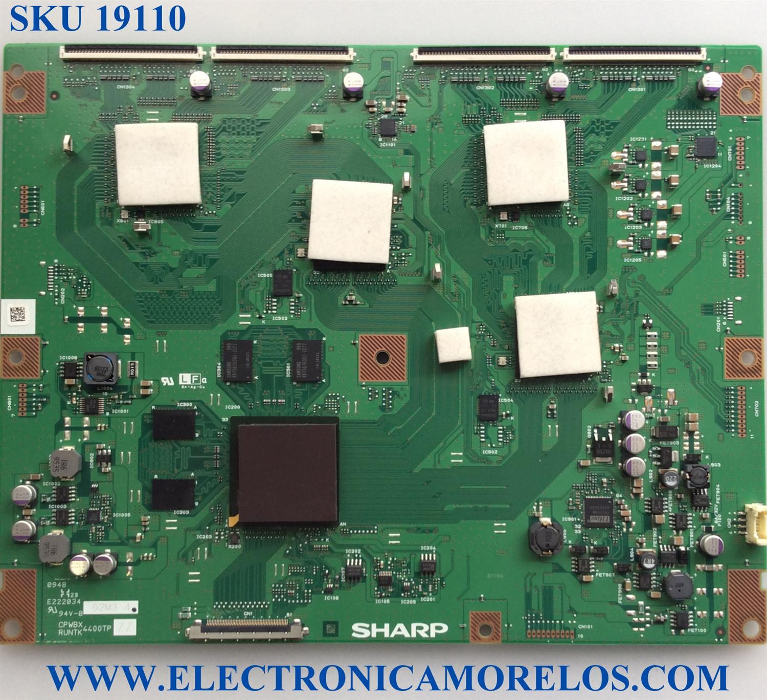 T-CON / SONY / SHARP RUNTK4400TPZZ / CPWBX4400TPZZ / E222034 / 4400TPZZ / MODELO KDL-60NX800